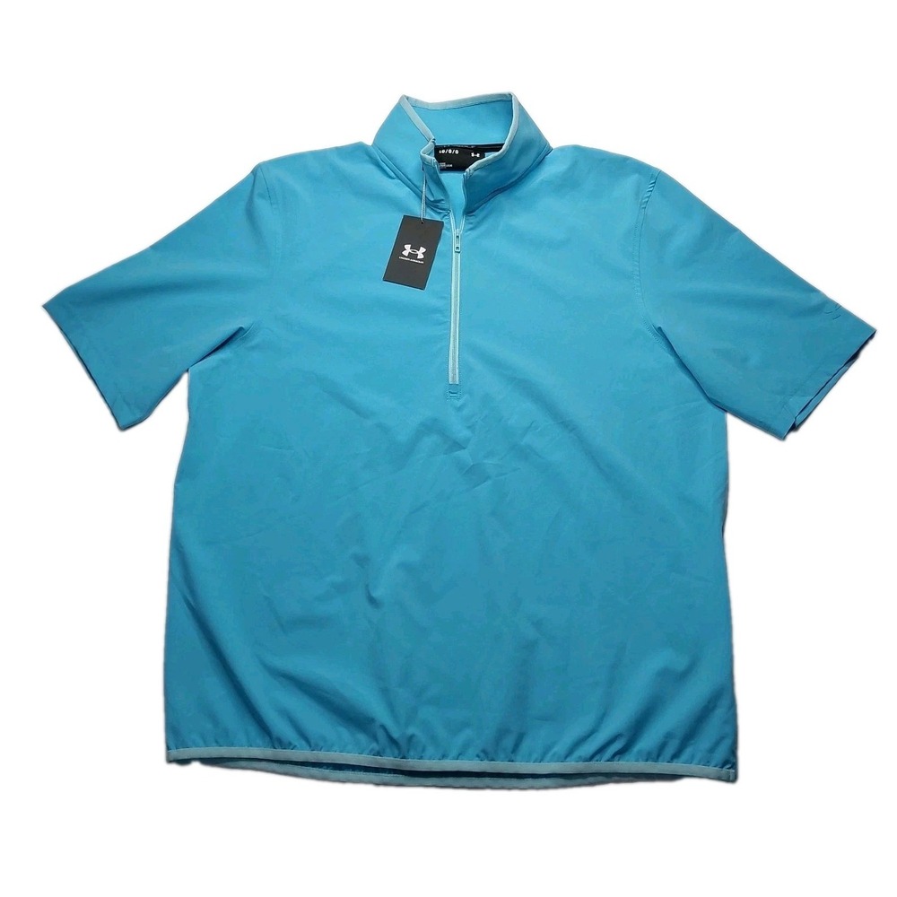 Under Armour Storm Golf‎ Pullover Large Half Zip Short Sleeve Top Light Blue